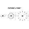 Designerski zegar samoprzylepny Future Time FT9600SI Modular chrome 60cm (Obr. 1)