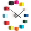 Designerski samoprzylepny zegar ścienny Future Time FT3000MC Cubic multicolor (Obr. 0)