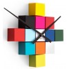Designerski samoprzylepny zegar ścienny Future Time FT3000MC Cubic multicolor (Obr. 1)