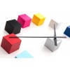 Designerski samoprzylepny zegar ścienny Future Time FT3000MC Cubic multicolor (Obr. 2)