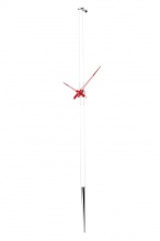 Designerski zegar ścienny Nomon Pendulo Inox red