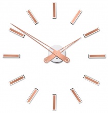 Designerski samoprzylepny zegar ścienny Future Time FT9600CO Modular copper 60cm