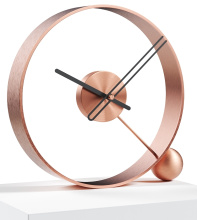 Designerski zegar stołowy Endless brushed pink/black 32cm