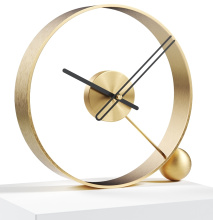 Designerski zegar stołowy Endless brushed gold/black 32cm