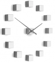 Designerski samoprzylepny zegar ścienny Future Time FT3000SI Cubic silver