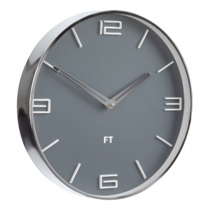 Designerski zegar ścienny Future Time FT3010GY Flat grey 30cm