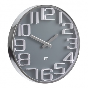 Designerski zegar ścienny Future Time FT7010GY Numbers grey  30cm