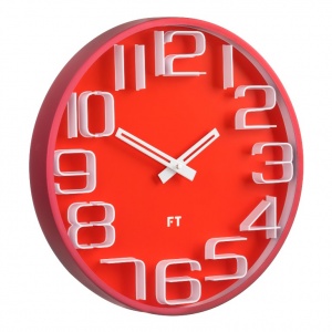 Designerski zegar ścienny Future Time FT8010RD Numbers 30cm