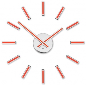 Designerski zegar samoprzylepny Future Time FT9400RD Modular red 40cm