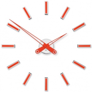 Designerski zegar samoprzylepny Future Time FT9600RD Modular red 60cm