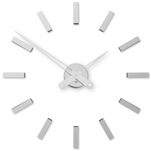 Designerski zegar samoprzylepny Future Time FT9600SI Modular chrome 60cm