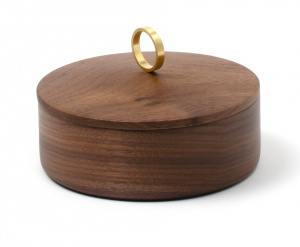 Luksusowe pudełko na biżuterię Azahar Secret S Ring Walnut 10cm