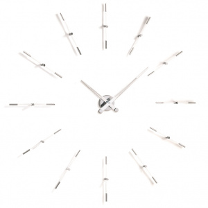 Designerski zegar ścienny Nomon Merlin 12i white 110cm