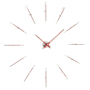 Designerski zegar ścienny Nomon Merlin 12i red 110cm