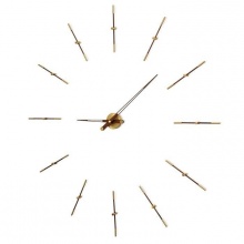 Designerski zegar ścienny Nomon Merlin Walnut Gold 125cm