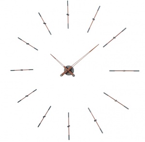 Designerski zegar ścienny Nomon Merlin Walnut Graphite 125cm