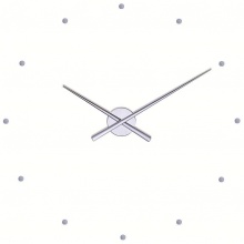 Designerski zegar ścienny NOMON OJ srebrny 80cm