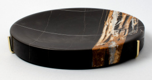 Luksusowa marmurowa półka Pau Marble ST Sahara Noir 27cm